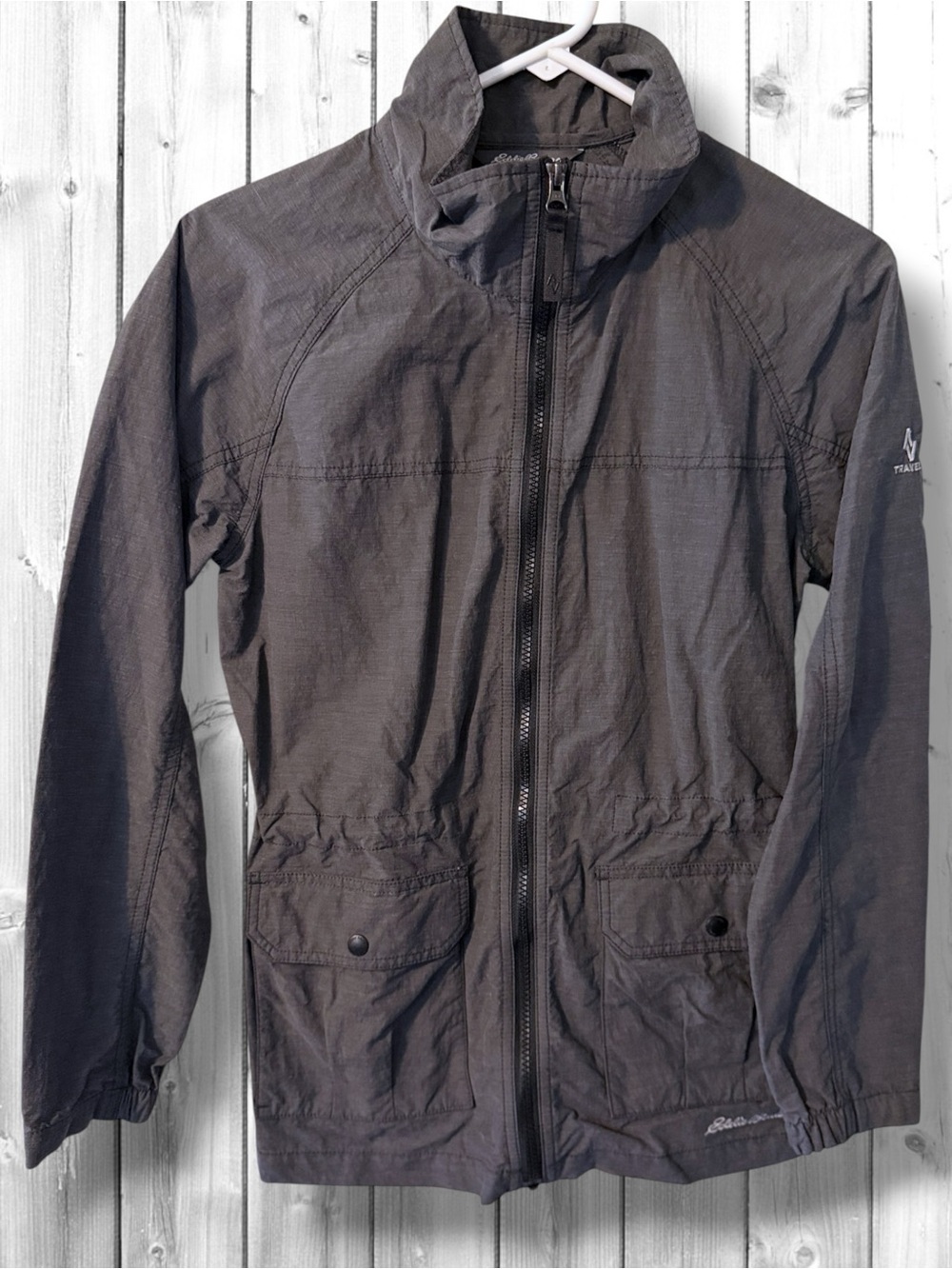 🌼Eddie Bauer Travex Charcoal Lightweight Zip-Front Jacket